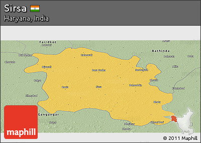 Savanna Style Panoramic Map of Sirsa