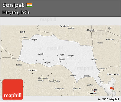 Classic Style 3D Map of Sonipat