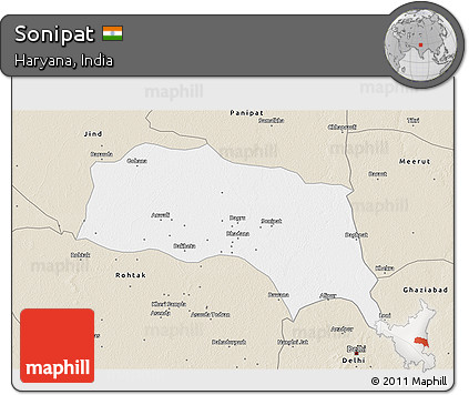 Classic Style 3D Map of Sonipat