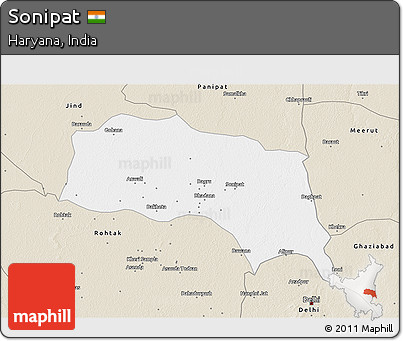Classic Style 3D Map of Sonipat