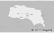 Gray 3D Map of Sonipat, single color outside