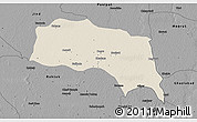 Shaded Relief 3D Map of Sonipat, darken, desaturated