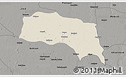 Shaded Relief 3D Map of Sonipat, darken, semi-desaturated
