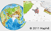 Physical Location Map of Sonipat, highlighted country, highlighted parent region