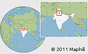 Savanna Style Location Map of Sonipat, highlighted country, within the entire country