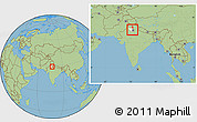 Savanna Style Location Map of Sonipat, highlighted parent region, within the entire country