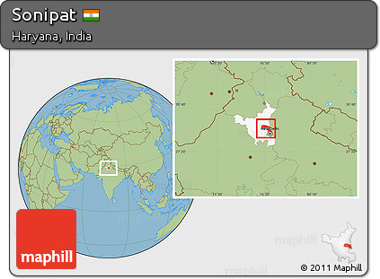 Savanna Style Location Map of Sonipat, highlighted parent region