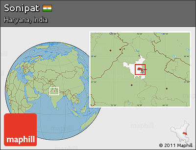 Savanna Style Location Map of Sonipat, highlighted parent region