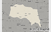 Shaded Relief Map of Sonipat, darken, semi-desaturated