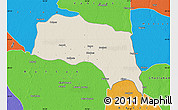 Shaded Relief Map of Sonipat, political outside