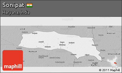 Gray Panoramic Map of Sonipat