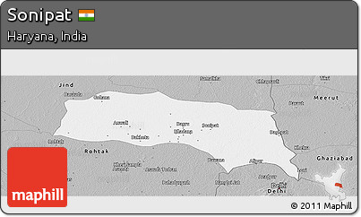 Gray Panoramic Map of Sonipat