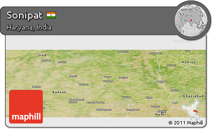 Satellite Panoramic Map of Sonipat