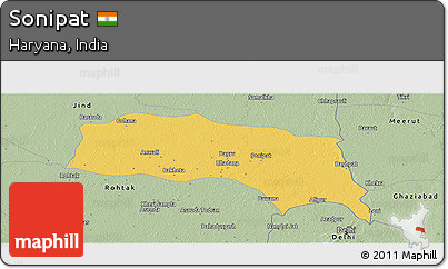 Savanna Style Panoramic Map of Sonipat