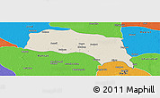 Shaded Relief Panoramic Map of Sonipat, political outside