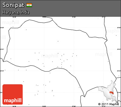 Blank Simple Map of Sonipat, no labels