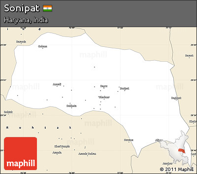 Classic Style Simple Map of Sonipat