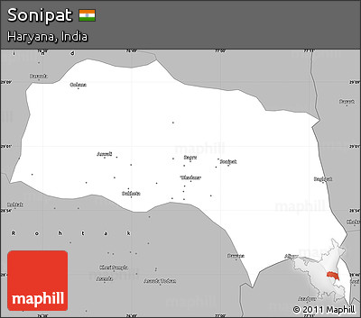 Gray Simple Map of Sonipat