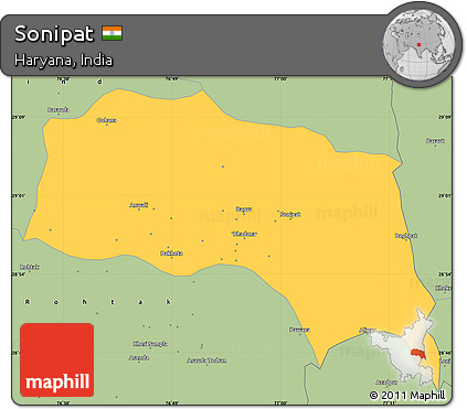 Savanna Style Simple Map of Sonipat