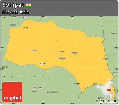 Savanna Style Simple Map of Sonipat