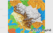 Physical 3D Map of Himachal Pradesh, political outside