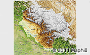 Physical 3D Map of Himachal Pradesh, satellite outside