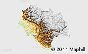 Physical 3D Map of Himachal Pradesh, single color outside