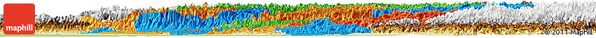 Political Horizon Map of Himachal Pradesh, physical outside