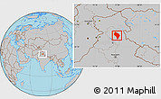 Gray Location Map of Kullu