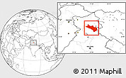 Blank Location Map of Lahul and Spiti