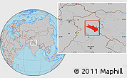 Gray Location Map of Lahul and Spiti
