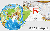 Physical Location Map of Lahul and Spiti, highlighted country