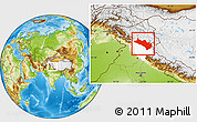 Physical Location Map of Lahul and Spiti, highlighted parent region