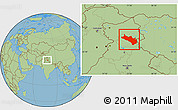Savanna Style Location Map of Lahul and Spiti