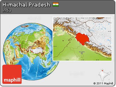 Physical Location Map of Himachal Pradesh