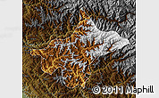 Physical Map of Shimla, darken