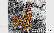 Physical Map of Shimla, desaturated
