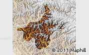 Physical Map of Shimla, lighten