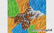 Physical Map of Shimla, political outside