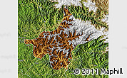 Physical Map of Shimla, satellite outside