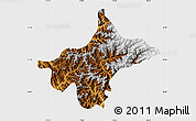 Physical Map of Shimla, single color outside