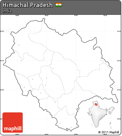 Political Map Of Himachal Pradesh Free Blank Simple Map Of Himachal Pradesh, Cropped Outside, No Labels