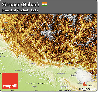 Physical Map of Sirmaur (Nahan)