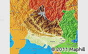 Physical Map of Sirmaur (Nahan), political outside