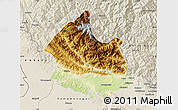 Physical Map of Sirmaur (Nahan), shaded relief outside