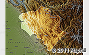 Physical Map of Solan, darken