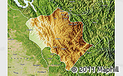Physical Map of Solan, satellite outside