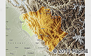 Physical Map of Solan, semi-desaturated