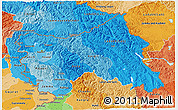 Political Shades 3D Map of Jammu and Kashmir