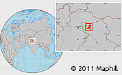 Gray Location Map of Anantnag (Kashmir South)